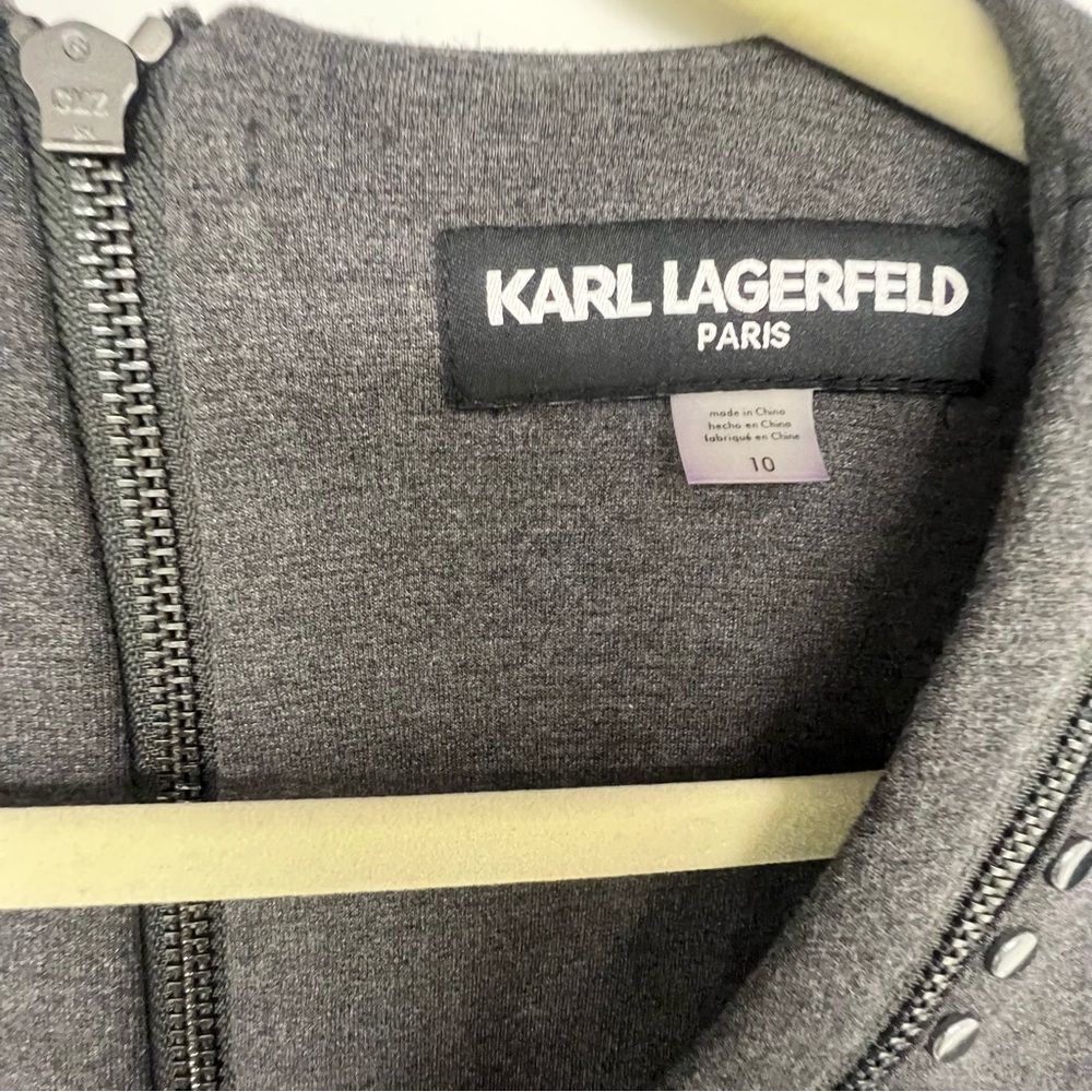Karl Lagerfeld gray 3/4 sleeve studded dress - Picture 7 of 9